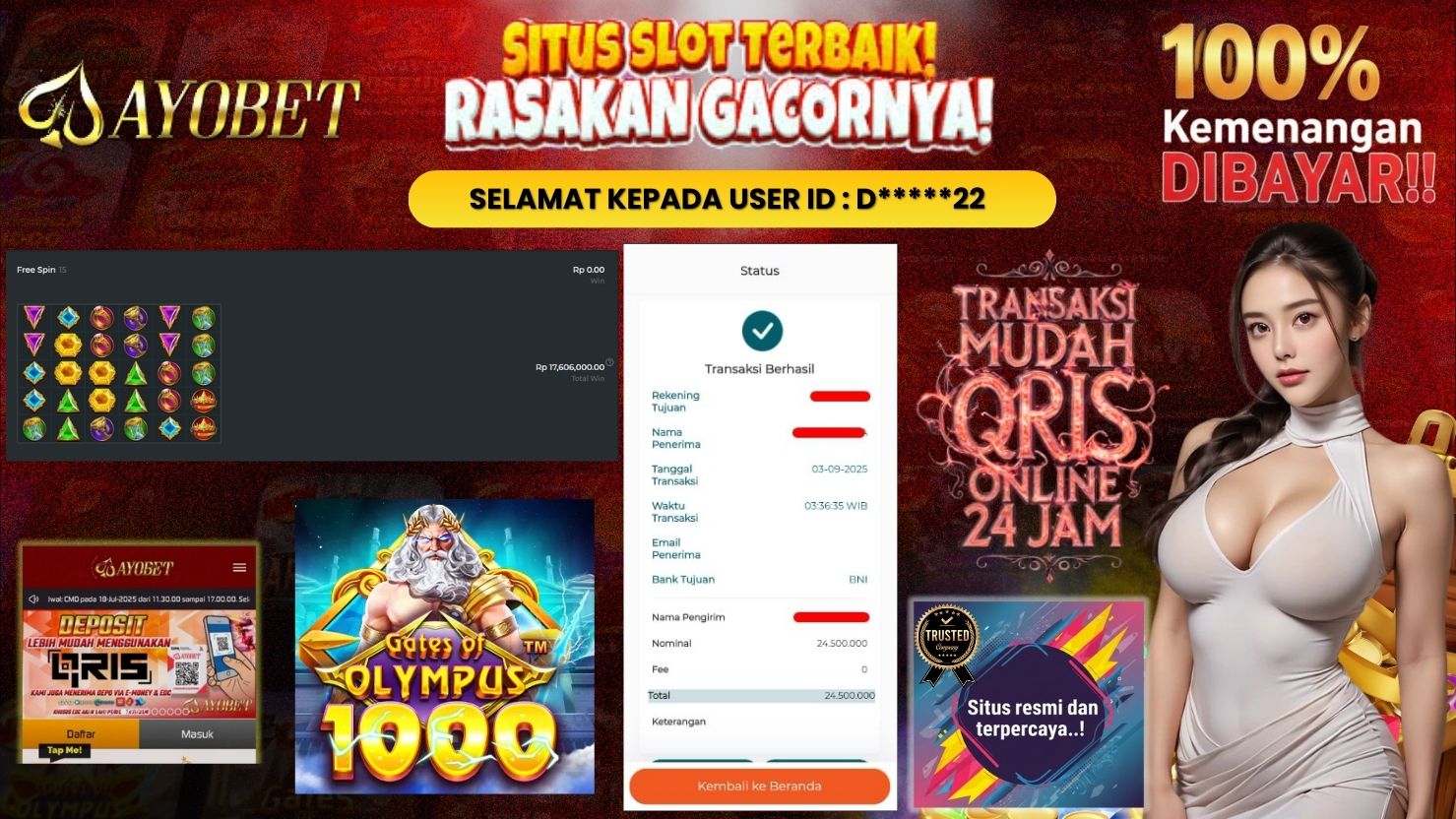 AYOBET JACKPOT SLOT GATES OF OLYMPUS 1000